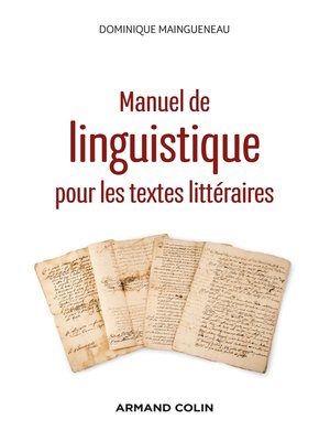 cover image of Manuel de linguistique pour les textes littéraires--2e éd.
